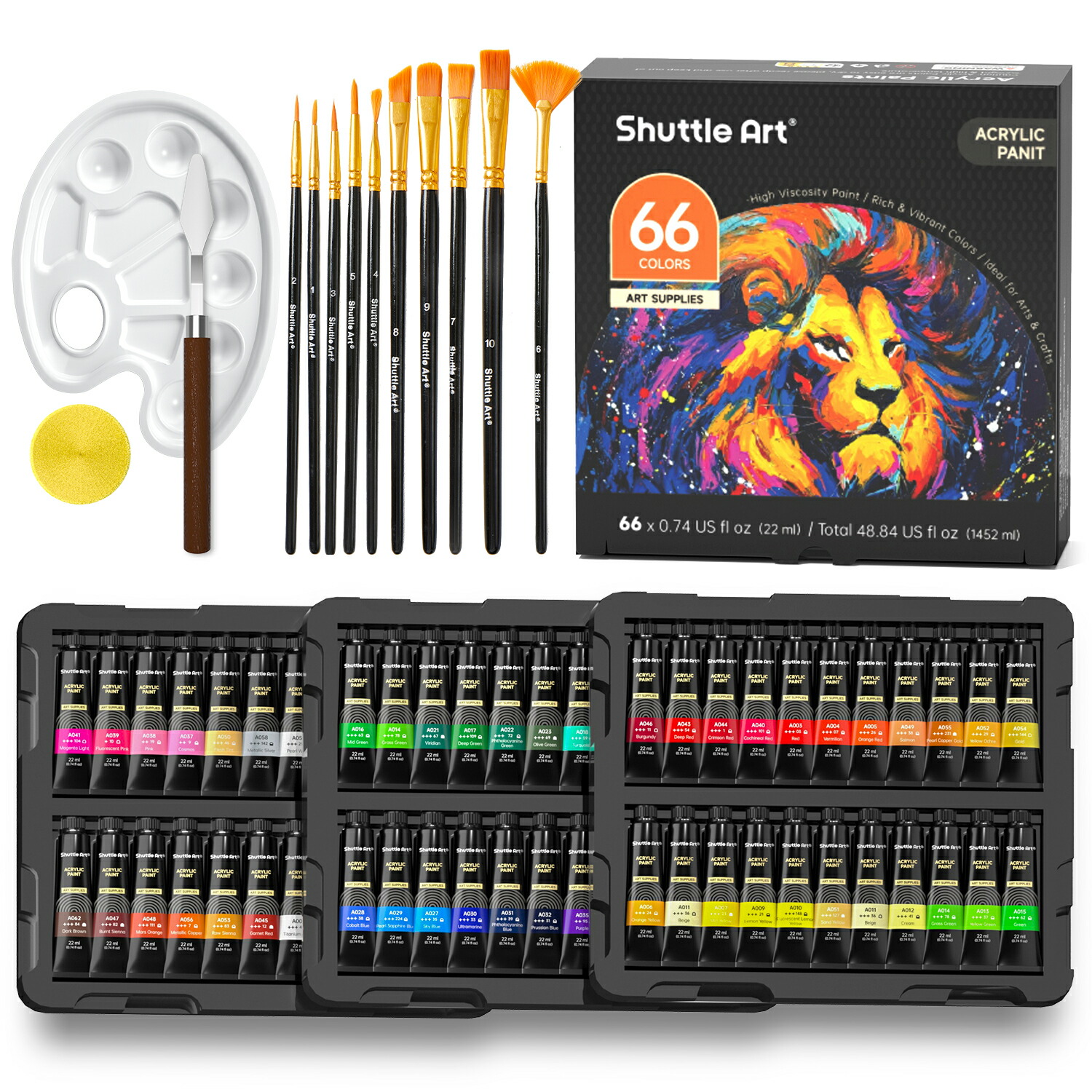 アクリル画　室内　838 Amazon | Shuttle Art アクリル絵の具 アクリル顔料 30色セット