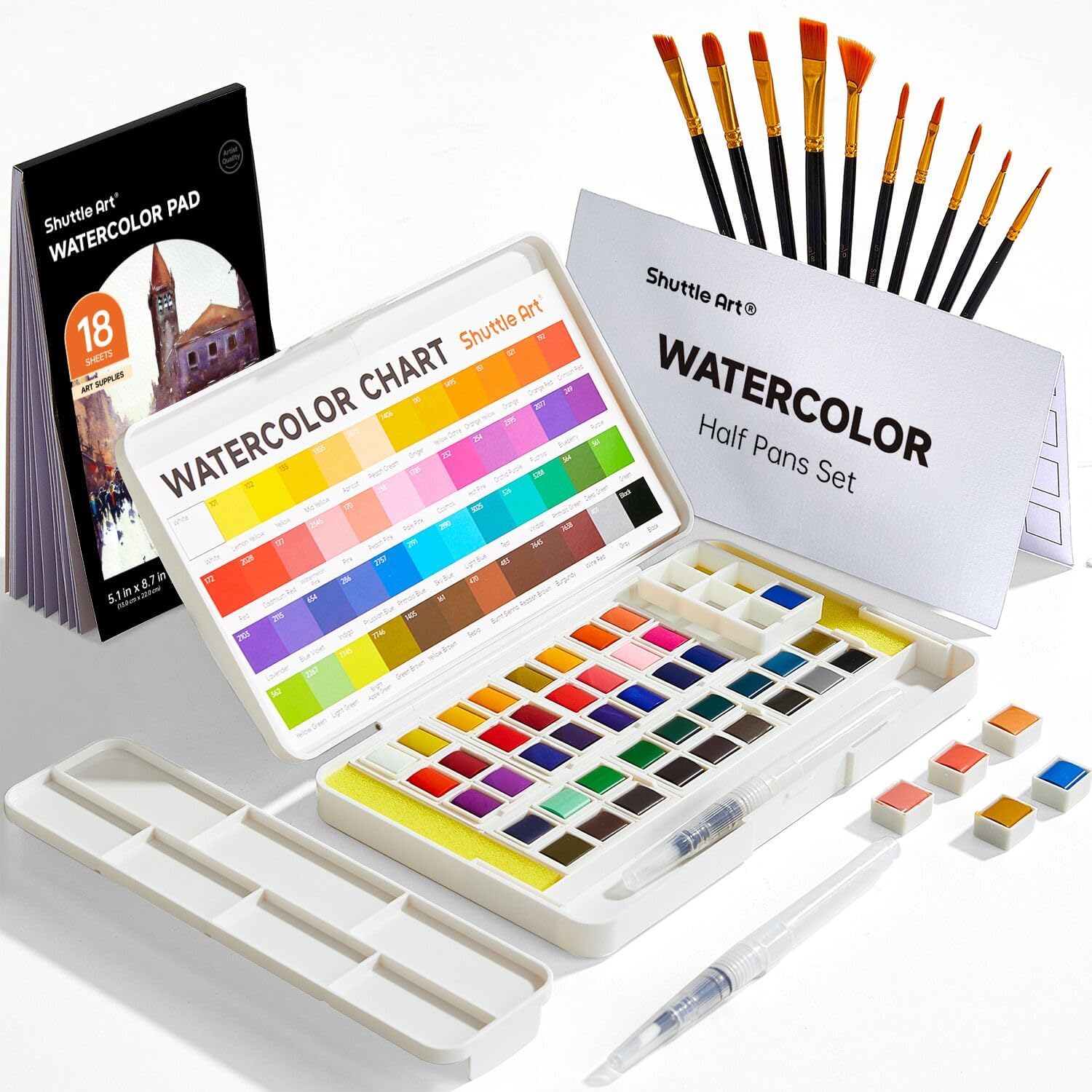 Amazon | 固形水彩 168色絵の具セット 固体水彩絵の具 水彩