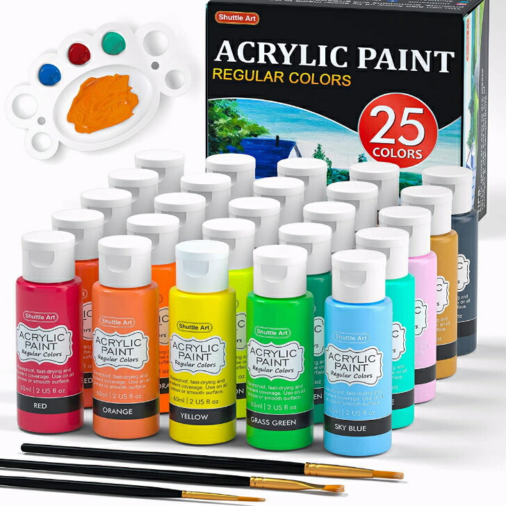 アクリル 絵の具 78点 セット 48色 12ml 画材 木製 イーゼル - 通販