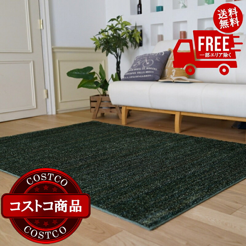 送料無料！(コストコ) スミノエ 防炎・防音ラグ リュストル 140cm x 200cm フォレストグリーン　※ご注文後7-14日でお届けします