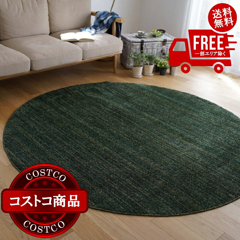 送料無料！(コストコ) スミノエ 防炎・防音ラグ リュストル 正円 200cm x 200cm フォレストグリーン　※ご注文後7-14日でお届けします