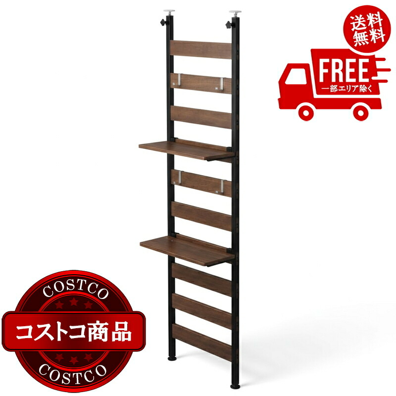 送料無料！(コストコ) アイリスオーヤマ ウッドウォールラック 幅48.1cm 棚付き WLR-T46 ブラック 251446　※ご注文日より通常7日から14日でお届け致します。