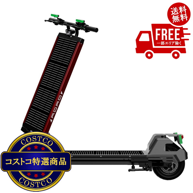 送料無料!(コストコ) AGAO ソーラー式電動キックボード レッド ※ご注文後5-14日でお届けします|JM 日本と世界の特選品 店