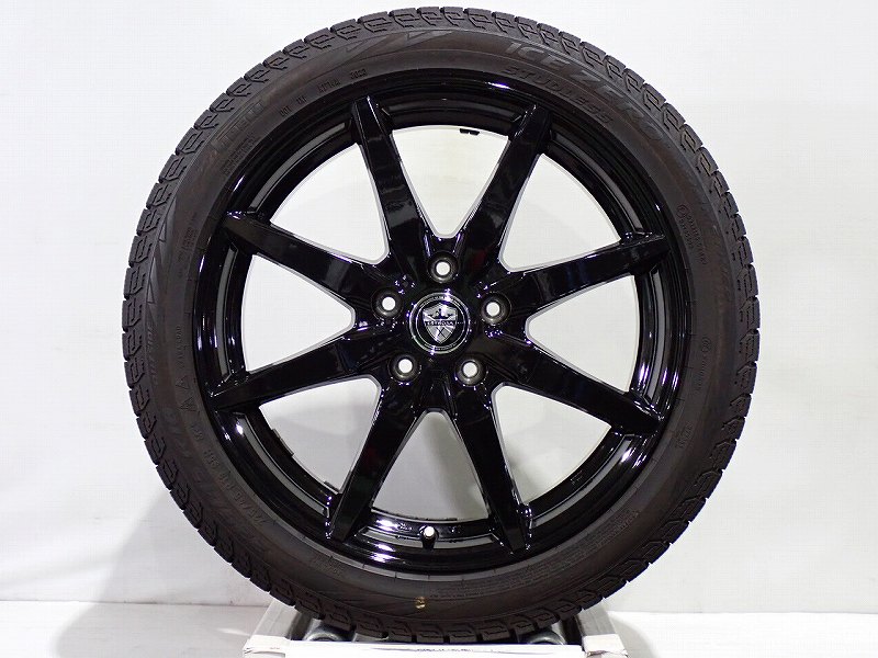 14日20時ｽﾀｰﾄ!10%ｵﾌｸｰﾎﾟﾝ 【中古】225/45R18 スタッドレスタイヤ アルミホイール 4本セット ピレリ アイスゼロアシンメトリコ 1870+48-5H114.3 レアマイスター エステローザ （ 18インチ 225/45-18 ） 52,800円