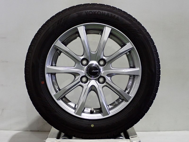 14日20時ｽﾀｰﾄ!10%ｵﾌｸｰﾎﾟﾝ 【中古】165/65R14 スタッドレスタイヤ アルミホイール 4本セット ヨコハマ アイスガードIG60 1455+38-4H100 ヨコハマ ミルアス （ 14インチ 165/65-14 ）