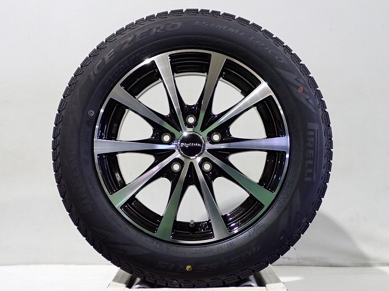 185/65R15 スタッドレスタイヤ アルミホイール 4本セット ピレリ アイスゼロ アシンメトリコ 1560+53-5H114.3 ホットスタッフ ラフィットLE-03 ( 15インチ アウトレット 未使用 185/65-15 )|ジェームス・リセールガレージ