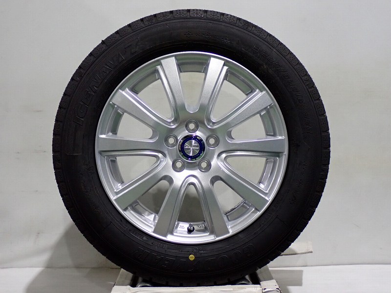205/60R16 スタッドレスタイヤ アルミホイール 4本セット グッドイヤー アイスナビ7 1665+47-5H100 ウェッズ ジュネージュヴァノック ( 16インチ アウトレット 未使用 205/60-16 )|ジェームス・リセールガレージ