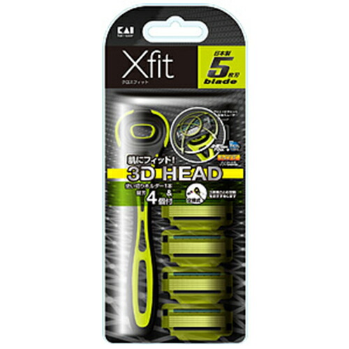 楽天市場】【3個セット】 貝印 Xfitクロスフィット 5枚刃カミソリ 替