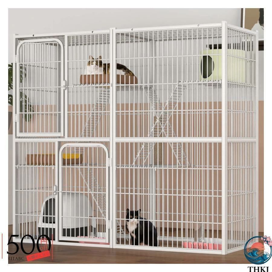 142*54*130珊 猫 ゲージ 特大型 両開き部屋の入り口のひな形 猫 伏せ籠 3段 猫 ケー