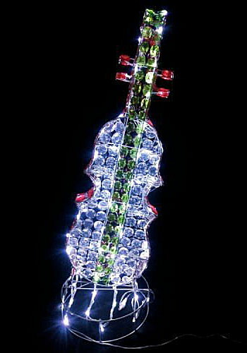 LEDクリスタルビーズモチーフ・バイオリン　LED120球