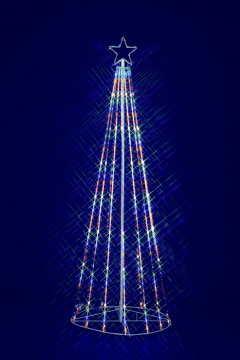 【イルミネーション】240cmキャンデーカラーLEDテープライトタワー｜日本装飾造花株式会社