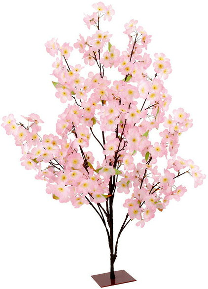 【造花・地絹御花】100珊桜天然木照明ランプ