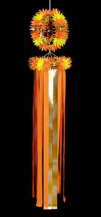 七夕飾り 装飾 大サイズ吹き流し その他 お祭り 縁日用品 パーティー イベント用品 全長 190cm サンシャイン 吹流し L オレンジ 2ケセット 日本装飾造花株式会社