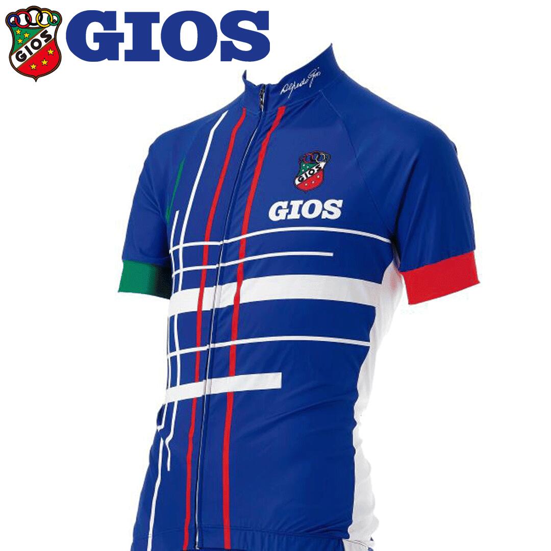 【2点以上ご購入で10%off】【スーパーSALE価格】 GIOS JERSEY | ジオス ロードバイク 自転車 アパレル サイクリングジャージ レース用 サイクル 半袖 ブルー BLUE スポーツ 運動 前開き 青 ロゴ入り|JOB-SHOP