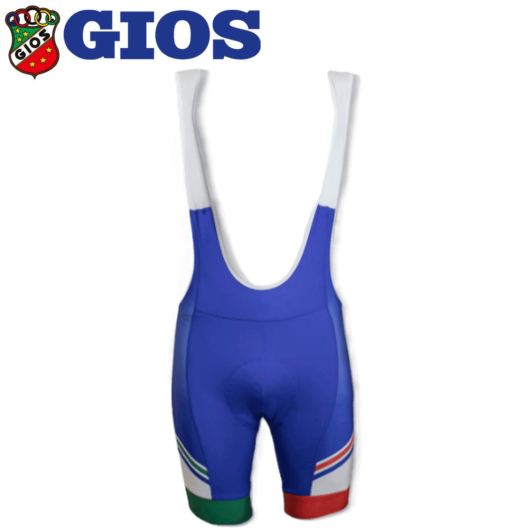 GIOS BIB SHORT | ジオス 読み込む自動二輪車 ビブショーツ トリコロール 循環過程下つ方 青色 BLUE ハイエンド サイクリングウェア メンズ エアロ填まる 銀輪