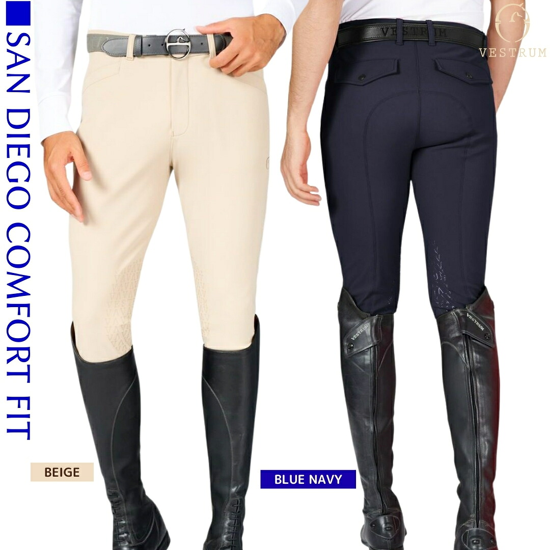乗馬 キュロット ズボン パンツ VESTRUM サンディエゴ コンフォートフィット キュロット ニーグリップ メンズ 乗馬用品 馬具