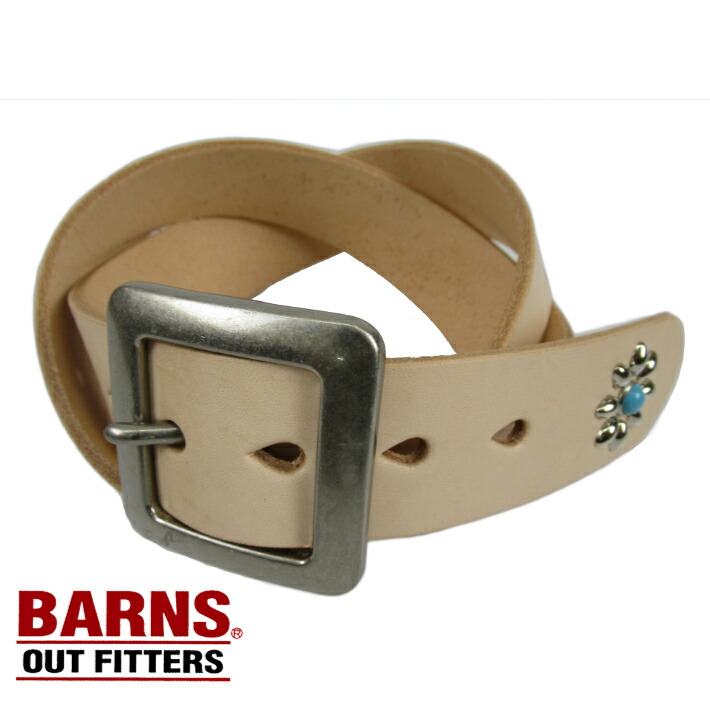 BARNS バーンズ 姫路レザー スタッズ ギャリソンベルト LE-4347