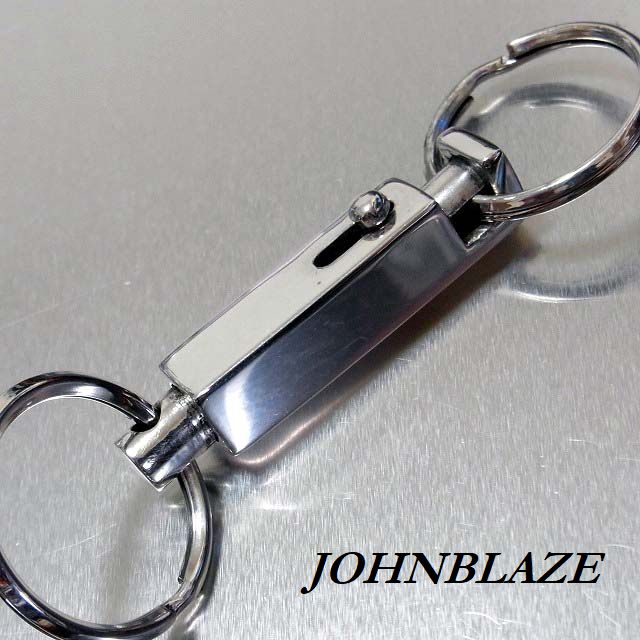 シルバー925 キーチェーン ダブル2重リングカン キーホルダー/キーリング ジョイントパーツ シルバー925製|JOHNBLAZE ジョンブレイズ