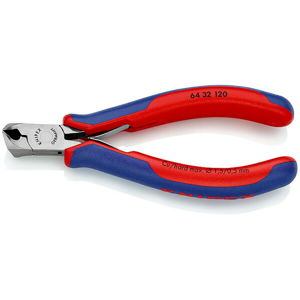 KNIPEX クニペックス エレクトロニクスエンドカッティングニッパー 6432-120 【8314551】
