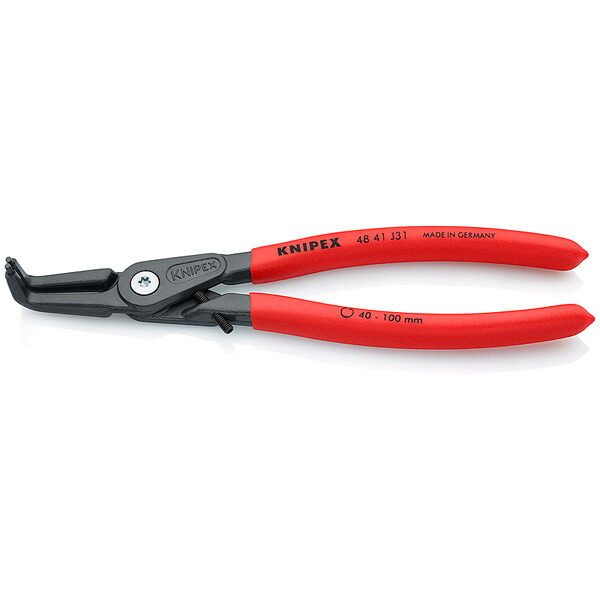 KNIPEX クニペックス 穴用細やかスナップリングプライヤー曲ストッハ 4841-J31【8358264】