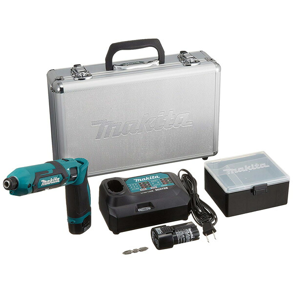 makita マキタ 申し受ける式ペンインパクトドライバ 7.2V 25N・m 1.5Ah 本体・バッテリ×２・申し受ける器・軽銀容れもの付 青 TD022DSHX