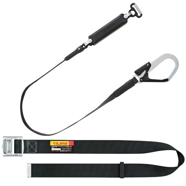 TAJIMA タジマ 胴ベルト スチール M 黒 平ロープ A環L1セット B1SMFR-AL1BK【1681566】｜電材ドットコム店