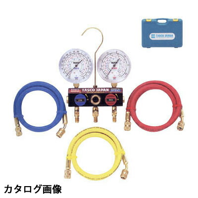 【4/10 8:59まで！P3倍】TASCO イチネンタスコ ボールバルブ式マニホールドキット TA124WH-2