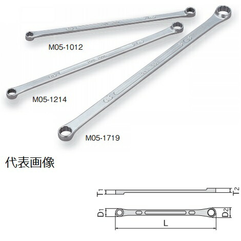 TONE 前田金属工業 超ロングめがねレンチ ストレート M05-3236 【2877741】