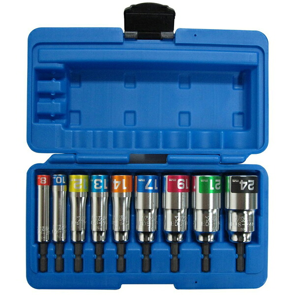 TOP・トップ工業 電動ドリル用コンパクトソケット9本セット EDS-824CS【4699572】｜電材ドットコム店