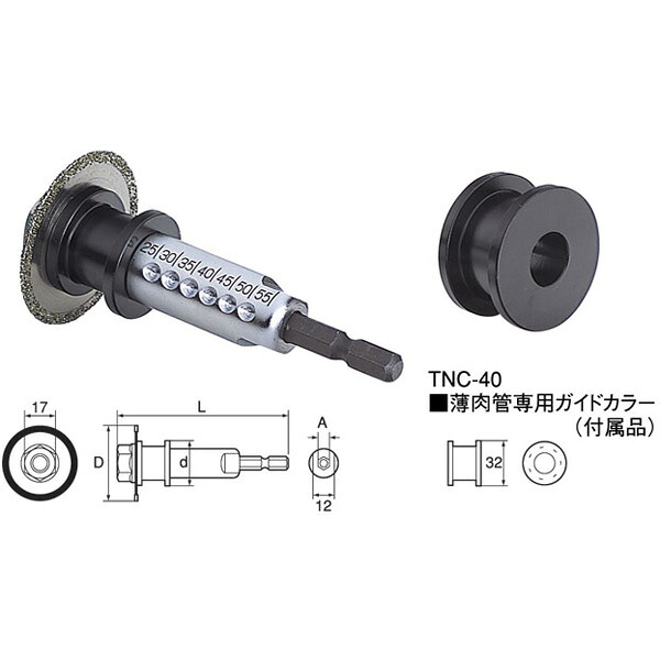 TOP・トップ工業 塩ビ管用内径カッター TNC-40 【2487845】｜電材ドットコム店