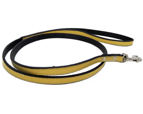 【Woof Wear】 本革リード/プレーン×バナナ Sサイズ/幅1.2cm/長さ120cm 【送料無料】