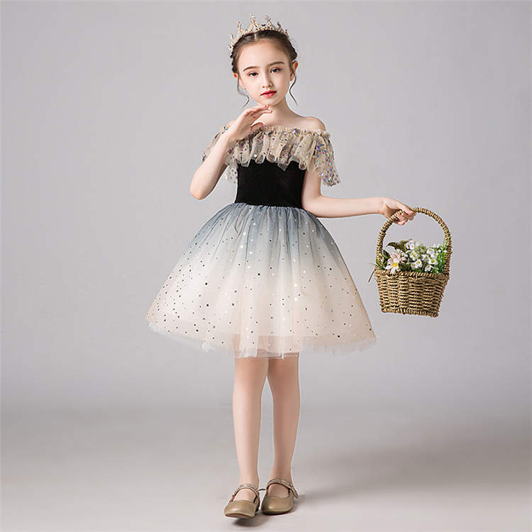 結婚式 ドレス 女の子 ワンピース キッズ 子供 子供服 パーディー オフショルダー 肩出し Aライン ノースリーブ 子供ワンピース 子供ドレス エレガント 膝丈 ミディアム 優雅 ガールズ 女児 プリンセス 発表会 夏 秋 お洒落 かわいい チュール ファッション ギャザー Tz