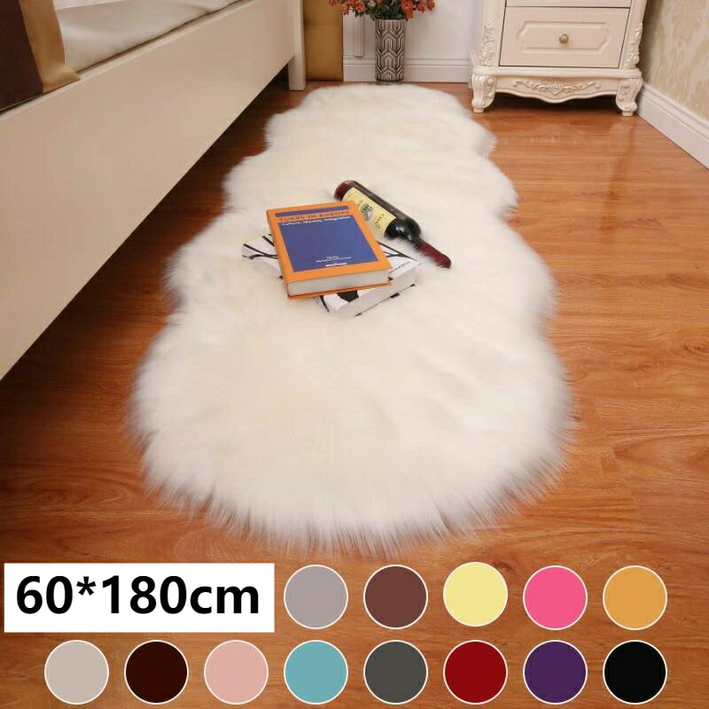 楽天市場】送料無料 60cmx120cm ムートンラグ フェイクファー 絨毯