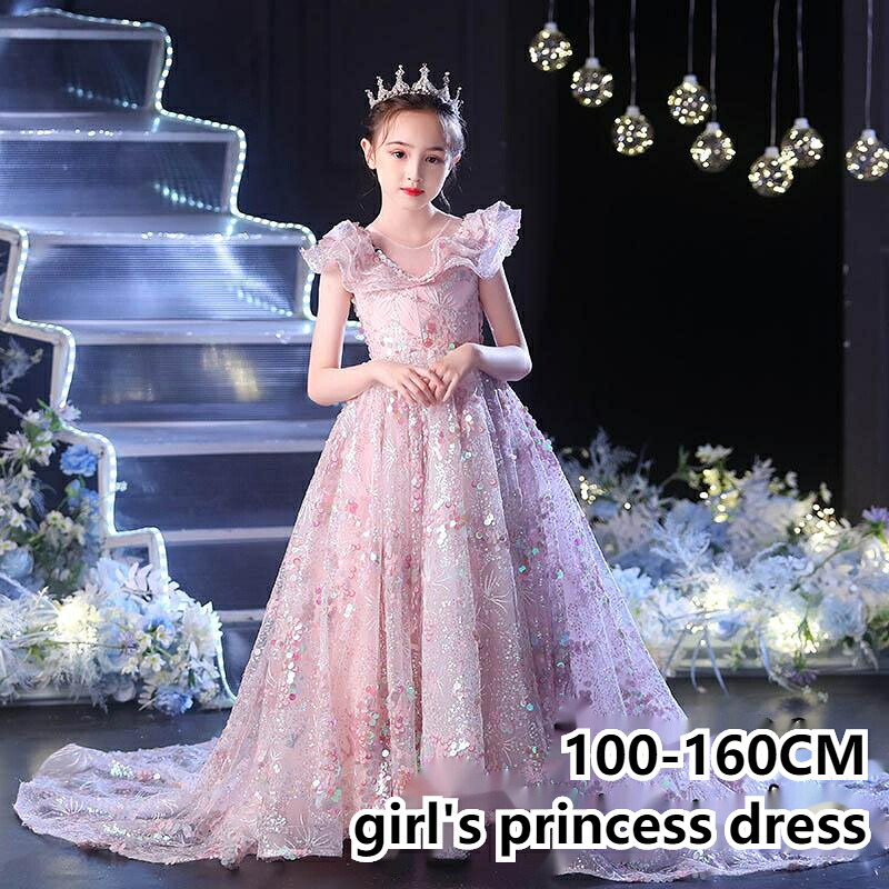送料無料　子供ドレス 女の子 ピアノ 子供 ドレス フォーマル 子ども ロングドレス ショートドレス お姫様 プリンセスドレス 発表会 レースドレス ワンピース キッズ ワンピース 結婚式 七五三 ジュニア c-lifu-6412-gg｜JoliePoupee