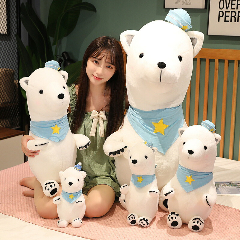 新品タグ付き ふわふわ白くまのぬいぐるみ シロクマ ぬいぐるみ 水族館 お土産 キュート販売 CUTE ホワイト