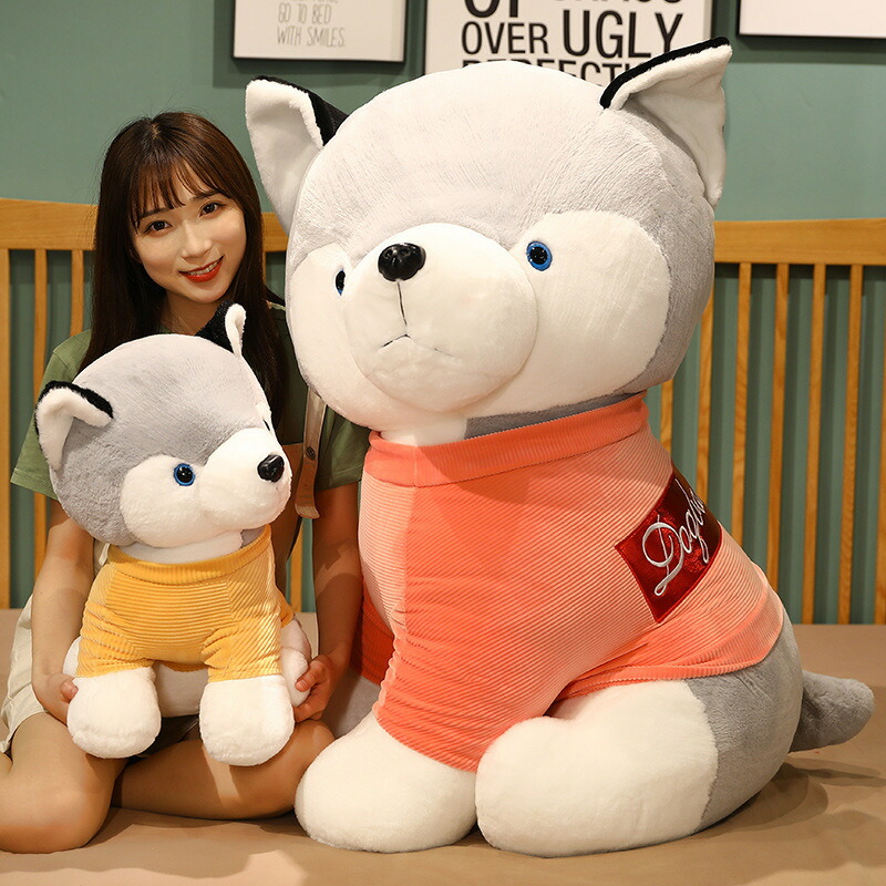 送料無料 100cm ぬいぐるみ 全4カラー ハスキー husky 狗 イヌ いぬ 犬 dog おもちゃ 動物 可愛い かわいい 彼女に ふわふわで癒される 柔らか ドッグ クッション インテリア 子供 心地いい プレゼント ギフト クリスマスプレゼント c-wanou-10077-gg｜JoliePoupee 9,015円