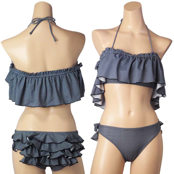 the toe/フリルデザイン ブラック セパレート水着 the toe/フリルデザイン ブラック セパレート水着