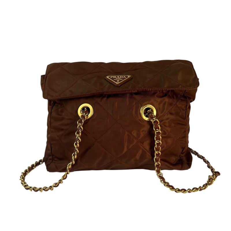 楽天市場】【バッグ】PRADA プラダ キルティング チェーントート