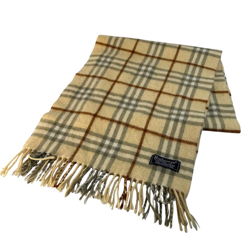 【最終局面懲らしめるSALE】Burberrys バーバリーズ ノバチェック えり巻き カシミール  黄色 A-11633