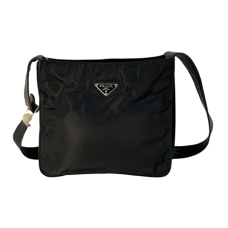 PRADA プラダ 三角ロゴ ナイロン×レザー ショルダーバッグ ブラック A-11961