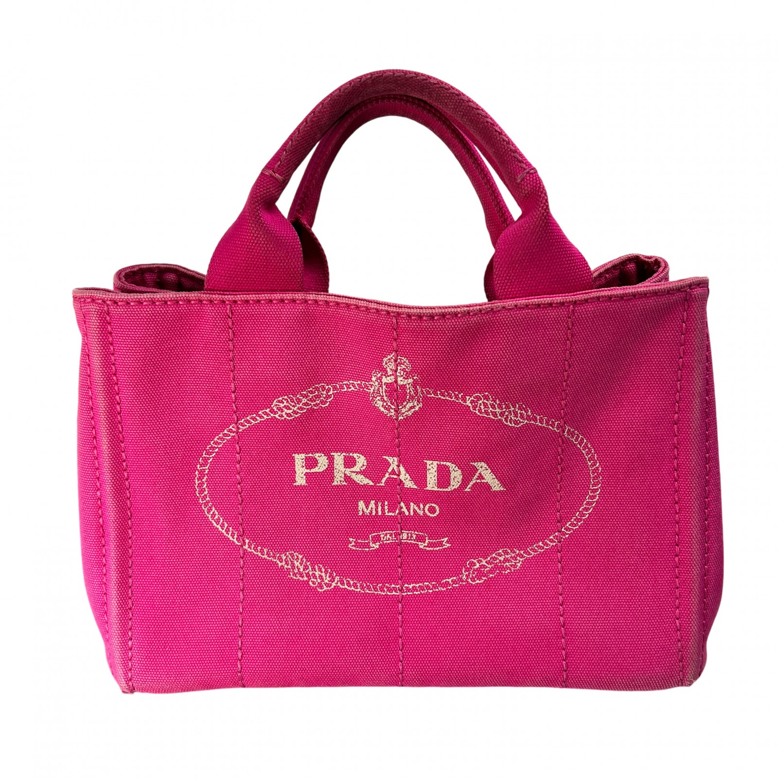 【最終処分SALE】PRADA プラダ カナパ 三角ロゴ キャンバス トートバッグ ピンク A-12713｜JOLIJOU