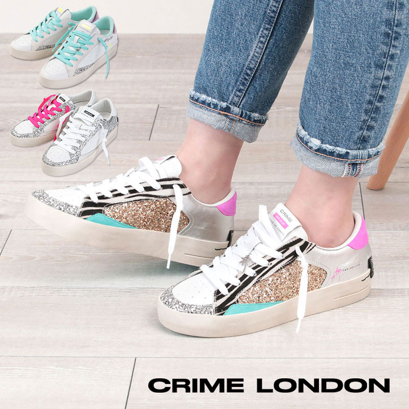 楽天市場】【20％オフクーポン】 【正規品】 CRIME LONDON クライムロンドン スニーカー レディース SK8 DELUXE |  ヴィンテージ加工 ダメージ加工 レオパード ローカット イタリアンブランド 靴 シューズ 大人 遊び心 ラメ 足元 おしゃれ SNS 公式 ギフト  プレゼント 新品 ...