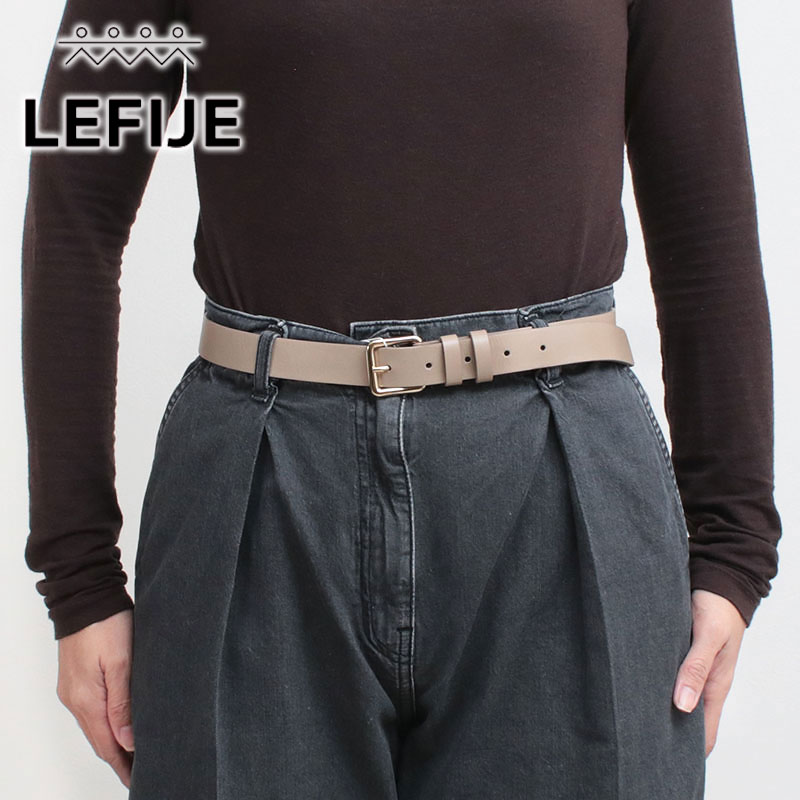 レフィエ ベルト 牛革 M4621A LEFIJE 80size|ベルト 小物 レザー アクセント ロゴ シンプル 上品 カジュアル ユニセックス イタリア製 正規販売店