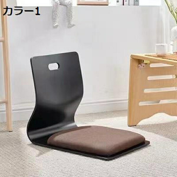 座椅子 木製 夏用 クッション付 46×37×43cm 和座椅子 フロアーチェア 背もたれ 高反発 省スペース 家具 座敷 シンプル 出窓用 ベランダ用 和室用 軽量 チェア いす 椅子 リビング 畳 クアンジ 座布団