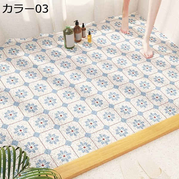 玄関マット 屋外用ドアマット カラー 泥落としマット ナチュラル 植物柄 かわいい 浴室マット 滑り止めシート 耐磨耗性 北欧風 バスマット 足ふきマット お風呂マット 浴室内 滑りにくい 転倒防止 ホテル 温泉場 カーペット 90*120cm|Libre777