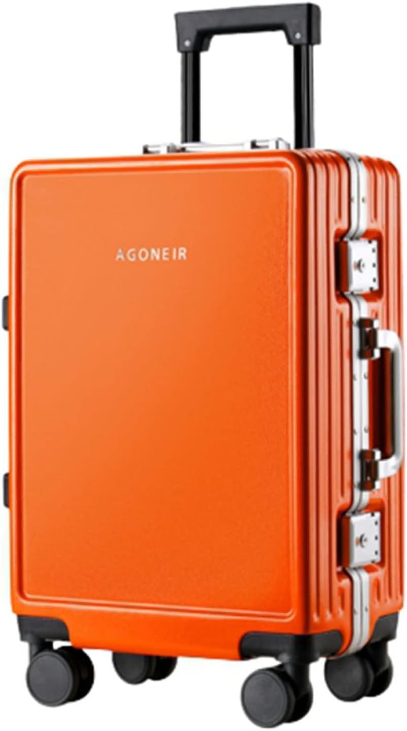 スーツケース キャリーケース 機内持ち込み 35L キャリーバッグ TSAロック搭載 アルミフレーム 超軽量 小型 耐衝撃 静音 ダブルキャスター 360度回転 旅行 ビジネス 出張 オレンジ Sサイ