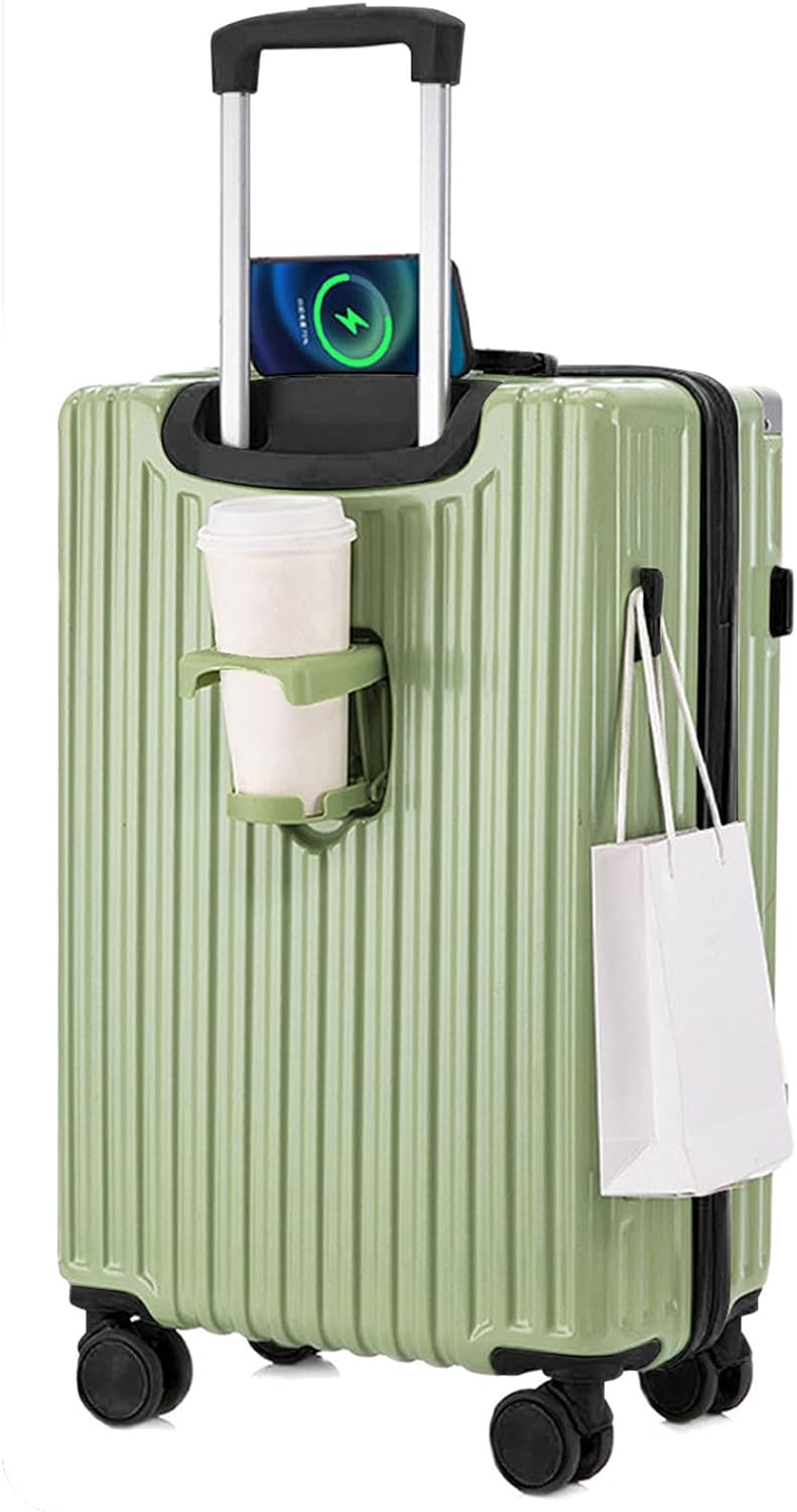 旅行バッグ 持ちはこび入れもの 旅する用 超軽さ 出張 耐衝撃 大静電容量 静音 ドリンク保持者 USB バイ色つや 鍵を掛ける付 商行為 今めかしい 好いたらしい XB966C (1  緑であること  L(47L))