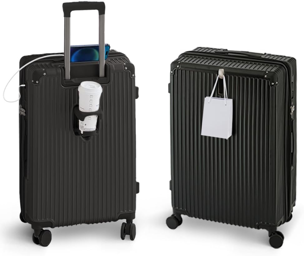4日泊 スーツケース シシベラ ししべら おしゃれ 機内持込み usbポート付き カップホルダー付き キャリーバッグ 充電 超軽量 TSAロック付き ファスナータイプ 耐衝撃 静音 ダブルキャスター