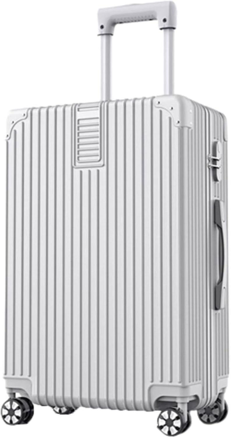 スーツケース キャリーケース 45L キャリーバッグ ファスナー式 人気 超軽量 大型 耐衝撃 静音 ダブルキャスター 360度回転 ビジネス 旅行 出張 シルバー Mサイズ(3-5泊)