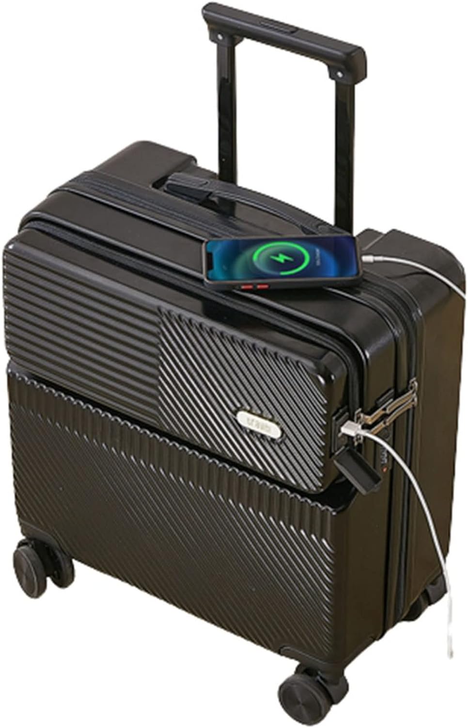 旅行バッグ 持ちはこび入れもの 機内持ち込み 25L 向こう正面開けっ広げ キャリーバッグ USB申し受ける口 向こう正面衣嚢 ジッパー式 超軽さ 小型 耐衝撃 静音 ダブルキャスター 36